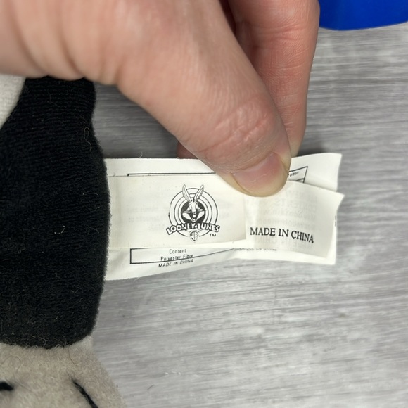 Vintage Warner bros looney tunes black and white Sylvester plush 1997 - Picture 6 of 8